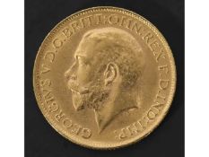 George V gold sovereign dated 1913