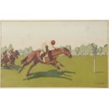 After Charles Ancelin (British, 1863-1940), Set of Nine Equestrian Prints , Pochoir printed in