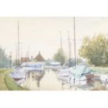 Edward Darby (British 1928-2009) Upton Dyke , Watercolour, signed. 9x12ins