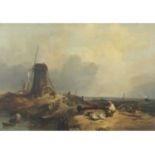 Clarkson Frederick Stanfield RA RBA (1793-1867), Draining Mill, Oil on canvas, signed. 29x39ins