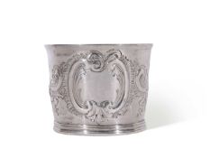 George III large silver beaker of slightly tapering cylindrical form with slightly spreading