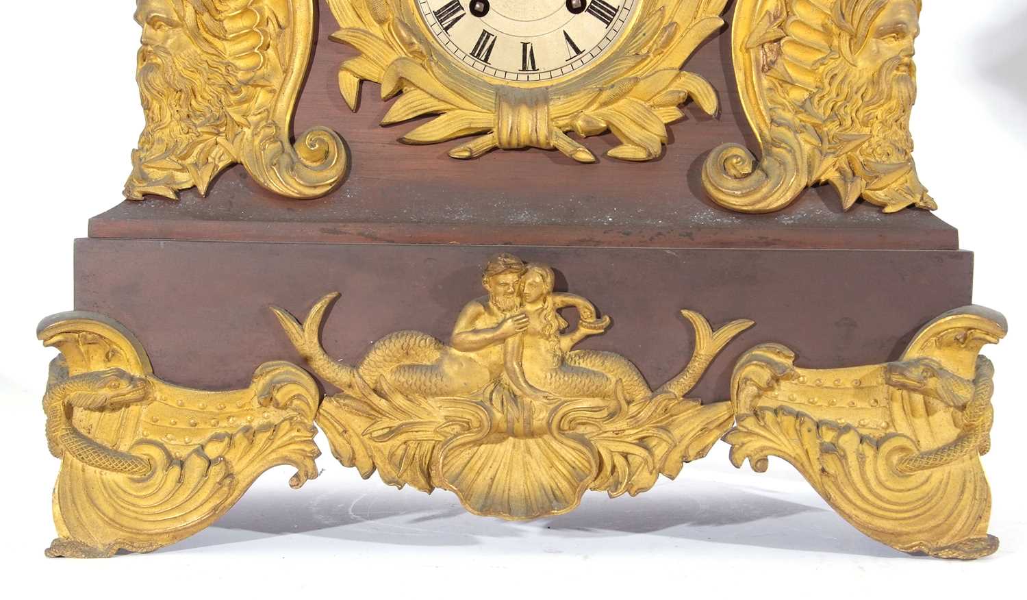 A monumental mid-19th century French rocking ship automaton clock, the silvreed 9cm dial with - Image 3 of 8