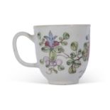Bow coffee cup decorated in famille rose style