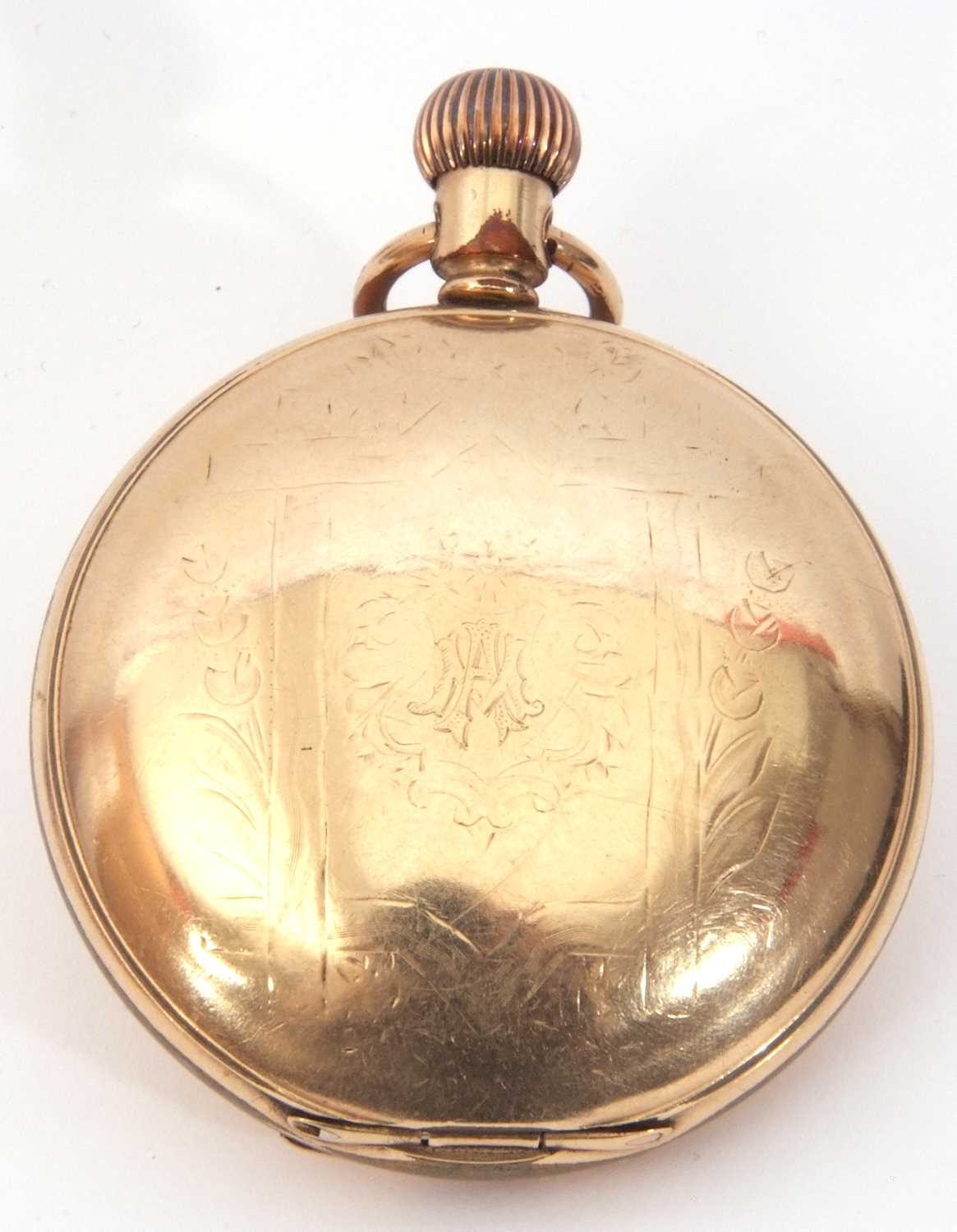 Last quarter of 19th/early 20th century Gents gold plated Waltham full hunter pocket watch with - Image 3 of 5