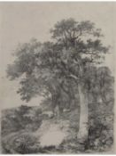 John Crome (British, 1768-1821) At Colney, Etching on paper. 9x7ins, mounted, unframed
