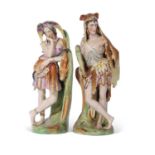 Rare pair of late 19th century Continental porcelain figures of Hercules and Diana, modelled in