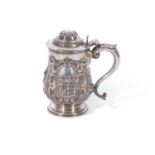 Of military/shooting interest - Victorian Elkington & Co silver plated lidded tankard of circular