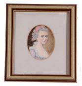 W H Gedge, Portrait Miniature, oval, h approx 2".