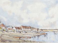 Desmond Cossey (British, b.1940), Burnham Overy Staithe , Oil on canvas, signed. 11x15.5ins