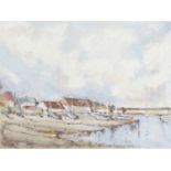 Desmond Cossey (British, b.1940), Burnham Overy Staithe , Oil on canvas, signed. 11x15.5ins