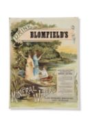 Local interest - An advertising show card for Blomfields Mineral Waters of East Dereham, the card