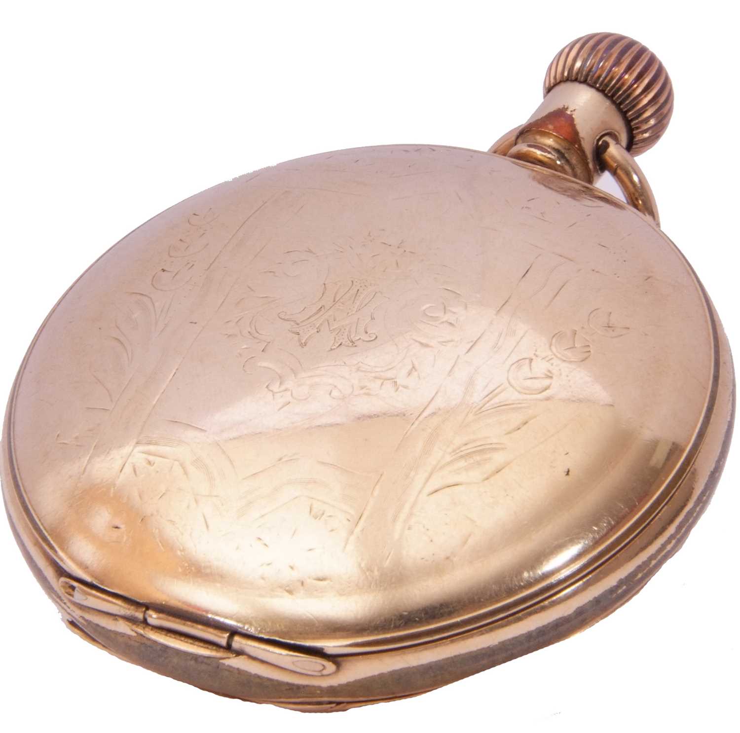 Last quarter of 19th/early 20th century Gents gold plated Waltham full hunter pocket watch with - Image 4 of 5