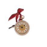 Second/third quarter of the 19th century unmarked gold fob watch, probably of Swiss or German
