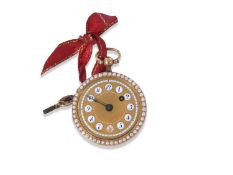 Second/third quarter of the 19th century unmarked gold fob watch, probably of Swiss or German