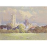 E. Matthews (British Contemporary), Ely Cathedral , Pastel on board, signed. 12x16ins