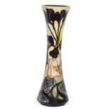 Large Moorcroft trial vase with children in a stylised wooded landscape on a predominantly yellow