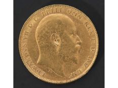 Edward VII gold sovereign dated 1909