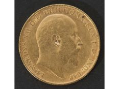 Edward VII gold half sovereign dated 1906