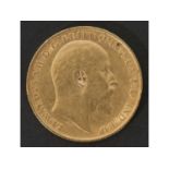 Edward VII gold half sovereign dated 1906