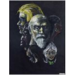 John Holmes (British 1907-1983), The Ruling Heads, Pastel on card, signed. 17x12.5ins