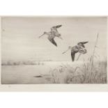 Roland Green (British, 1896-1976), Snipes in flight , Etching, signed and numbered in pencil 17/