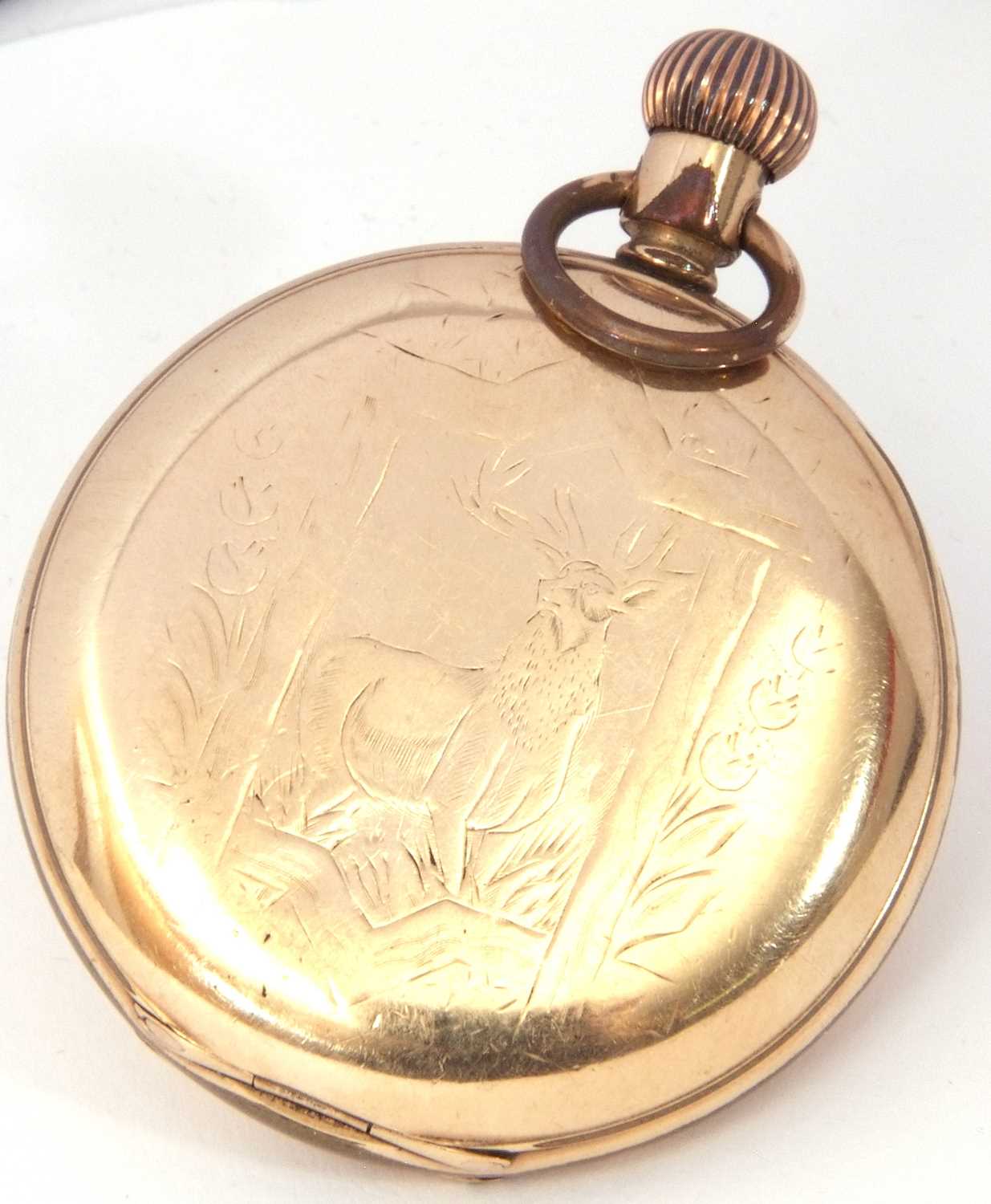 Last quarter of 19th/early 20th century Gents gold plated Waltham full hunter pocket watch with - Image 5 of 5