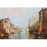 Arthur Joseph Meadows (British, 1843-1907), A Venetian scene looking towards Scuola Grande di San