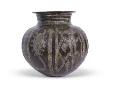 Large water pot by Ladi Kwali (Nigerian circa 1925-1984), the pot with incised designs of birds,