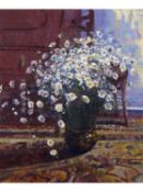 Geoffrey Chatten RBA (British, b. 1938-), Oxeye Daisies , Oil on board, signed. 37x29ins