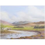 Brian R Waters, (British, 1931-1996), Highland Scene , Oil on board, signed. 18x22ins