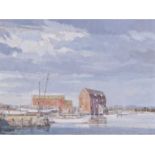 Cavendish Morton (British, 1911, 2015), View of Woodbridge Tide Mill. 12x16ins