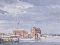 Cavendish Morton (British, 1911, 2015), View of Woodbridge Tide Mill. 12x16ins