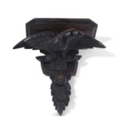 19th-century Black Forest cuckoo clock fitted with brass movement, striking on a coiled gong, the
