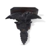 19th-century Black Forest cuckoo clock fitted with brass movement, striking on a coiled gong, the