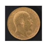 Edward VII gold sovereign dated 1906