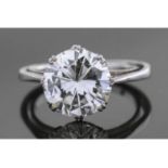 Diamond solitaire ring, a round old brilliant cut diamond, 10 x 9.9 x 5.5mm, calculated weight