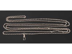 10ct stamped belcher link guard chain and clip, 80cm long, 35gms