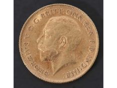 George V gold half sovereign, dated 1911