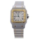 Cartier gold and stainless steel cased mid-sized automatic wrist watch, 'Santos' model 2139,