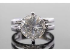 Solitaire diamond ring, diamond total weight approx 6.13ct, (measured outside of mount), diamond