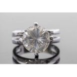 Solitaire diamond ring, diamond total weight approx 6.13ct, (measured outside of mount), diamond