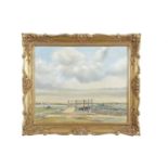Henry Edward Spernon Tozer (British, 1864-1955), Clouds over Blakeney, Oil on panel, signed.