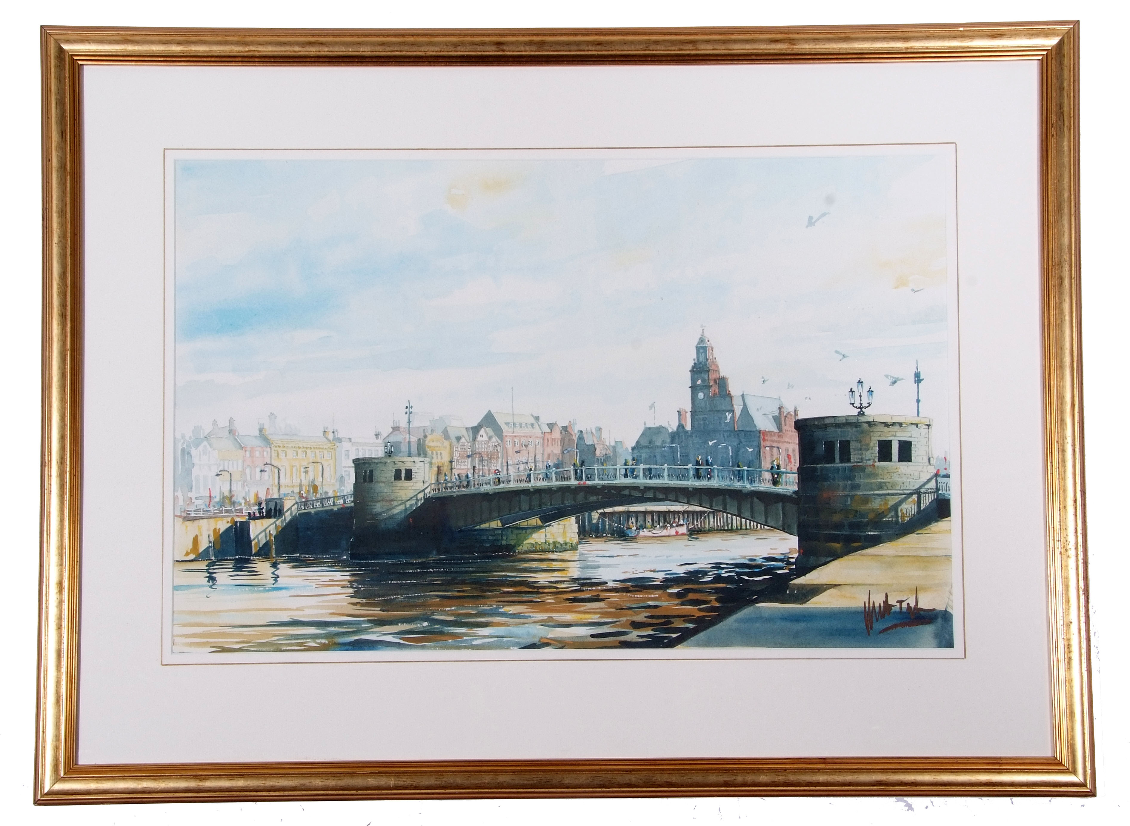 Keith Tucker (British, Contemporary), Haven Bridge, Great Yarmouth, Watercolour, signed. 17x27.5ins - Image 2 of 2