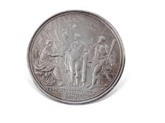 Jan Roettiers (1631-1703), a rare large silver medal commemorating the restoration of Charles II,