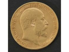 Edward VII gold half sovereign dated 1905