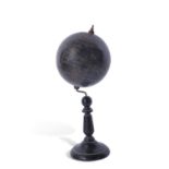 Early/mid-20th century Philips 4" celestial globe with ebonised stem and base, globe diam approx