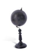 Early/mid-20th century Philips 4" celestial globe with ebonised stem and base, globe diam approx