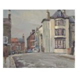 Rowland Fisher RA RMSA ROI (British, 1885-1969), York Road, Gt. Yarmouth, Oil on board, signed.