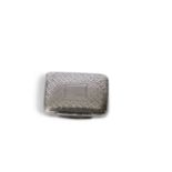 George IV silver vinaigrette of rectangular cushion form, the lid with herringbone engraving and