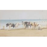 John Hunt (British 20th Century), Hunstanton Beach Ponies, and a further example, Pencil,